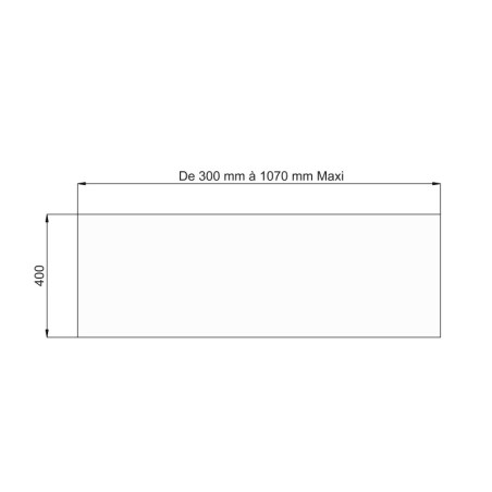 Panneau de verre feuilleté 44-2 CLAIR hauteur 400 mm  largeur sur mesure 1070 mm maxi