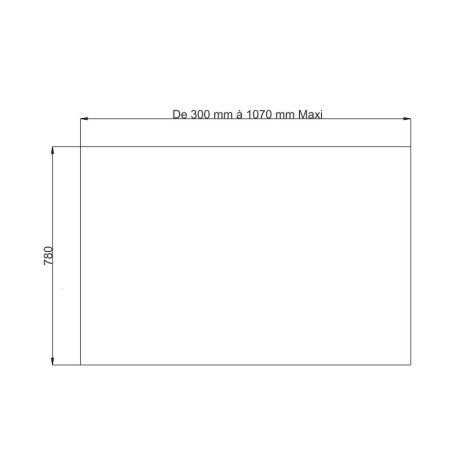 Panneau de verre feuilleté 44-2 CLAIR hauteur 780 mm  largeur sur mesure 1070 mm maxi