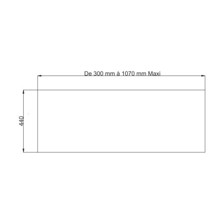 Panneau de verre feuilleté 44-2 CLAIR hauteur 440 mm  largeur sur mesure 1070 mm maxi