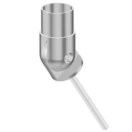 Platine orientable articulée en inox 304 brossé, tige filetée M10 soudée, pour tube rond 42,4x2 mm