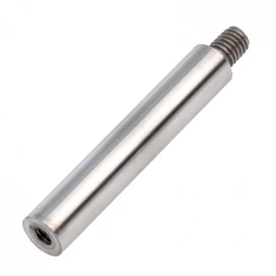 Tige 65 mm ø 12 mm filetée M8 taraudée M6 en inox 304 brossé.