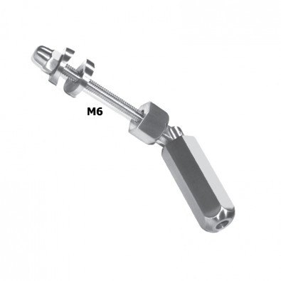 Emboût serre-câble et tendeur en inox pour câble diamètre 6 mm pour poteau rond ou plat