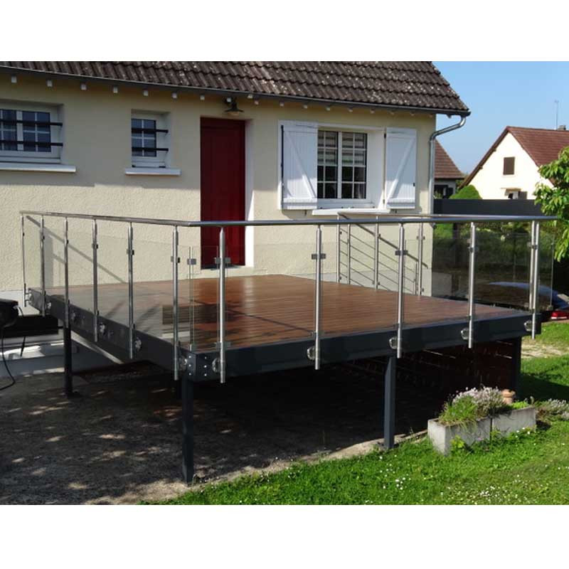 Garde-corps En Inox Pour Balcon Et Terrasse, Angle De Verre 35,8 Pouces – Solide, Moderne Et Facile à Poser