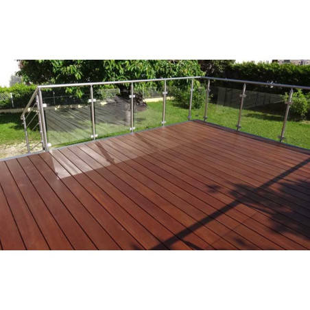 Garde corps de terrasse à verre en inox à l'anglaise