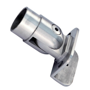 Platine orientable de fixation cornière pour poteau garde corps escalier sur limon