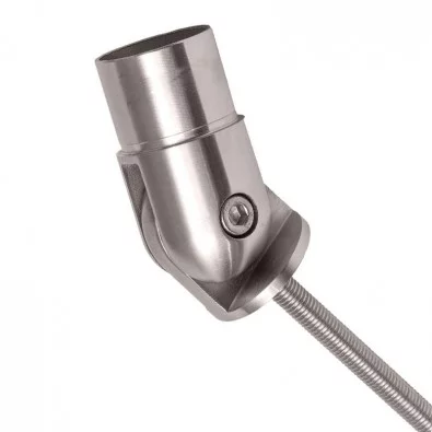 Départ articulé mural en inox 304 brossé avec filet M10 x 100mm pour tube de diamètre 42,4 mm