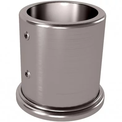 Embase de poteau garde corps escalier à ancrer sur base plate d'ancien poteau bois, inox 304 brossé
