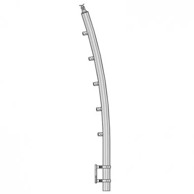 Poteau de garde corps inox 316 Design Pont de Bâteau 5 barres à l'anglaise