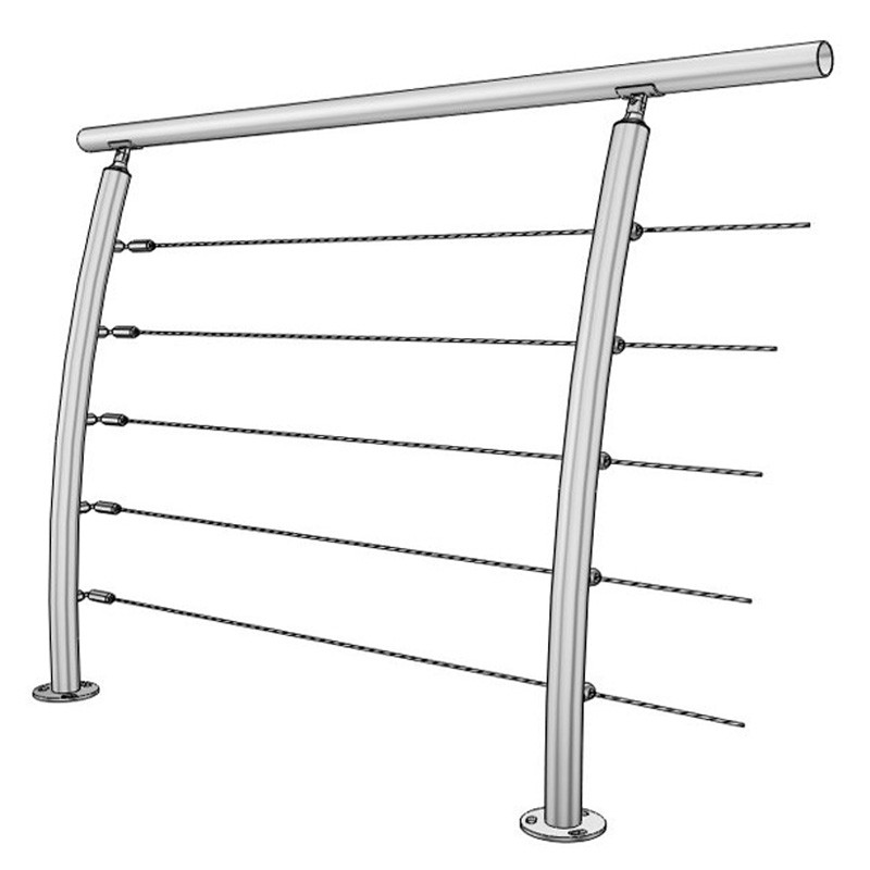 Garde corps Design Pont de Bateau en Inox, en kit, 5 câbles à la française