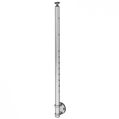 Poteau de départ de garde corps inox 316 brossé remplissage 10 barres ø 12 mm à l'anglaise