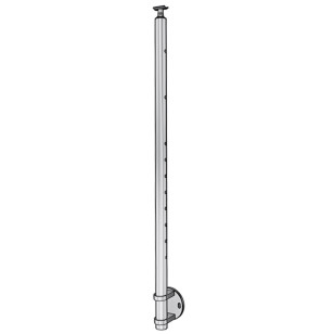 Poteau de milieu de garde corps inox 316 brossé remplissage 10 barres ø 12 mm à l'anglaise