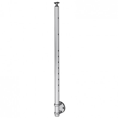 Poteau de milieu de garde corps inox 316 brossé remplissage 10 barres ø 12 mm à l'anglaise