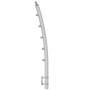 Poteau de milieu de garde corps inox 316 Design Pont de Bâteau 5 câbles à l'anglaise