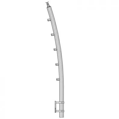 Poteau de milieu de garde corps inox 316 Design Pont de Bâteau 5 câbles à l'anglaise