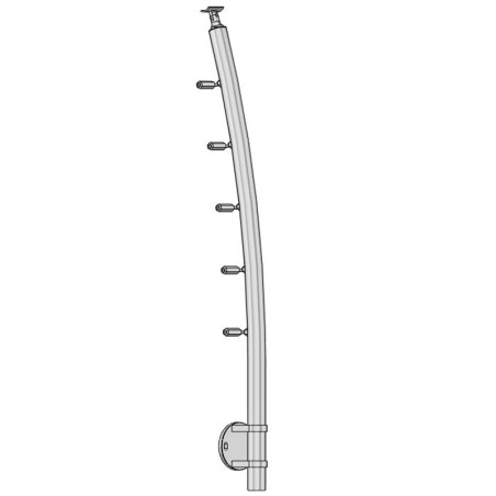Poteau de départ de garde corps inox 316 Design Pont de Bâteau 5 câbles à l'anglaise