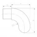 Crosse de finition de main courante arrondie inox 316 brossé 42,4 mm 1
