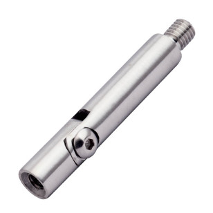 Tige articulée 110 mm ø 12 mm filetée M8 taraudée M6 inox 304 brossé.