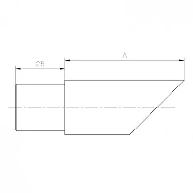 Crosse de finition de main courante a pan coupé inox 316 brossé 42,4 mm Crosse de finition de main courante a pan coupé inox 316 brossé 42,4 mm