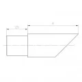 Crosse de finition de main courante a pan coupé inox 316 brossé 42,4 mm 1