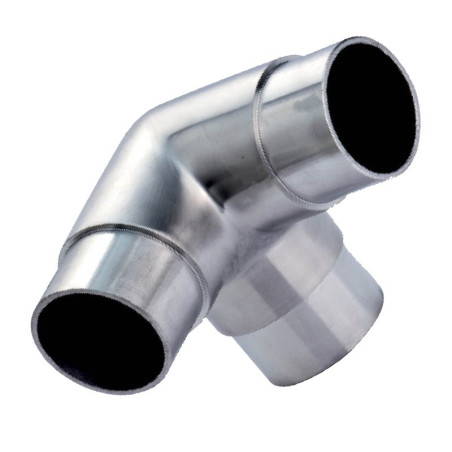 Raccord à 90° avec 3 départs en inox 316 brossé diam 33,7 mm