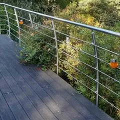 Garde corps de terrasse à 5 barres Design Pont de Bateau en Inox en kit à l'anglaise