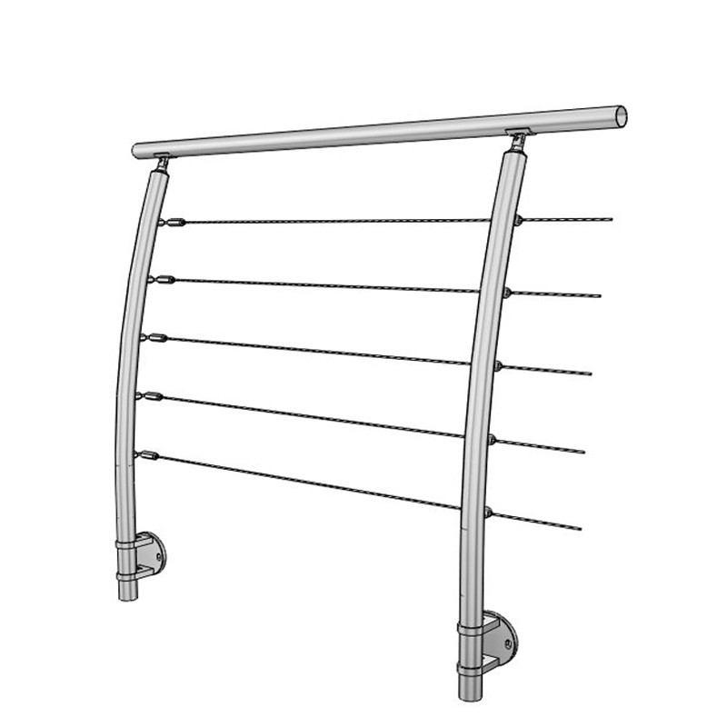 Garde corps de terrasse à 5 câbles Design Pont de Bateau en Inox en kit à l'anglaise