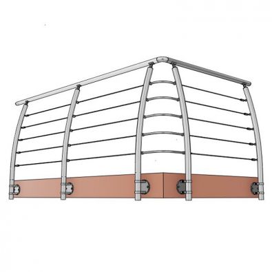 Garde corps Design Pont de Bateau en Inox à 5 câbles à l'anglaise