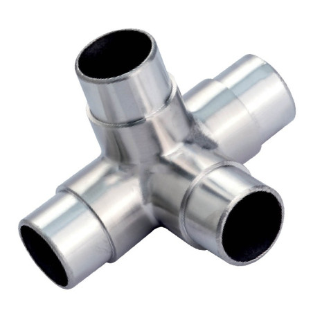 Raccord en Té 4 départs en inox 316 diametre 33,7 mm