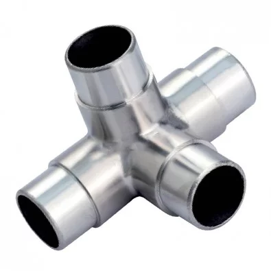 Raccord en Té 4 départs en inox 316 diametre 42,4 mm