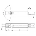 Tige articulée 68 mm ø 12 mm filetée M8 taraudée M6 inox 304 brossé. 1