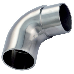 Coude à 90° mâle-femelle en inox 316 brossé 33,7 mm angle arrondi