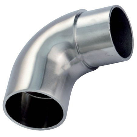 Coude à 90° mâle-femelle en inox 316 brossé 42,4 mm angle arrondi