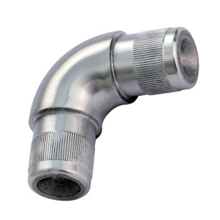 Coude à 90° mâle-mâle en inox 304 brossé 12 mm angle droit arrondi