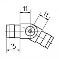 Coude orientable de 90 à 180° mâle-mâle en inox brossé diamètre 12 mm 1