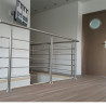 Garde corps d'escalier à 5 lisses en kit à la française, en inox 36