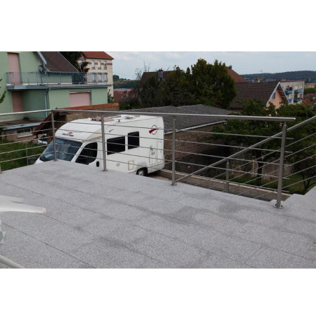 Garde corps d'escalier à 5 lisses en kit à la française, en inox