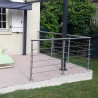 Garde corps d'escalier à 5 lisses en kit à la française, en inox 43