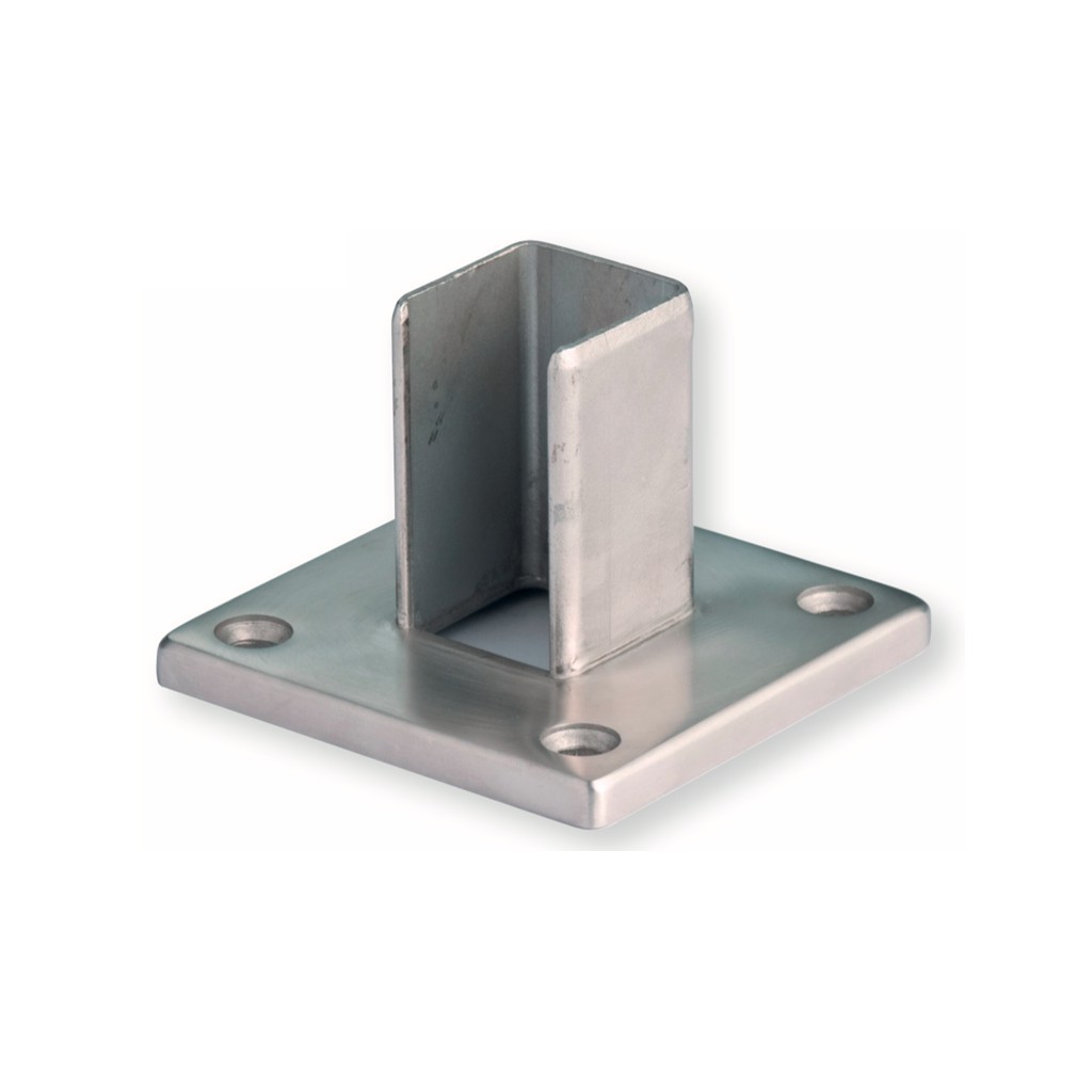 Fixation murale pour tube à carré 40 x 40 mm en inox 304 brossé
