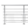 Garde corps d'escalier à 5 lisses en kit à la française, en inox 68