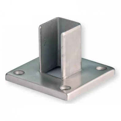 Fixation murale de tube à gorge rectangulaire 60x40 mm inox 304 brossé Fixation murale de tube à gorge rectangulaire 60x40 mm inox 304 brossé