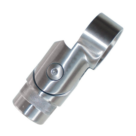 Départ de main courante inox avec collier de serrage pour tube 33,7 mm