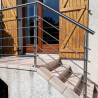 Rambarde d'escalier à 5 lisses en kit à la française, en inox 2