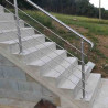 Garde corps d'escalier à 5 lisses en kit à la française, en inox 63