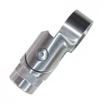 Départ de main courante inox avec collier de serrage pour tube 42,4 mm