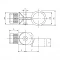 Départ de main courante inox avec collier de serrage pour tube 42,4 mm 1