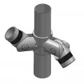 Départ de main courante inox avec collier de serrage pour tube 42,4 mm 2