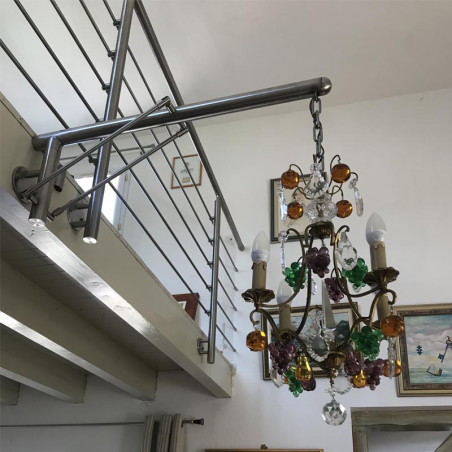 Garde corps d'escalier à 5 lisses en kit à l'anglaise, en inox