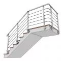 Garde corps d'escalier à 5 cables tendus en kit à l'anglaise, en inox 27