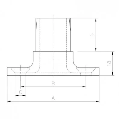 Platine de fixation pour tube carré 50 x 50 mm en inox 316 brossé Platine de fixation pour tube carré 50 x 50 mm en inox 316 brossé