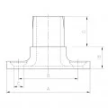 Platine de fixation pour tube carré 50 x 50 mm en inox 316 brossé 1